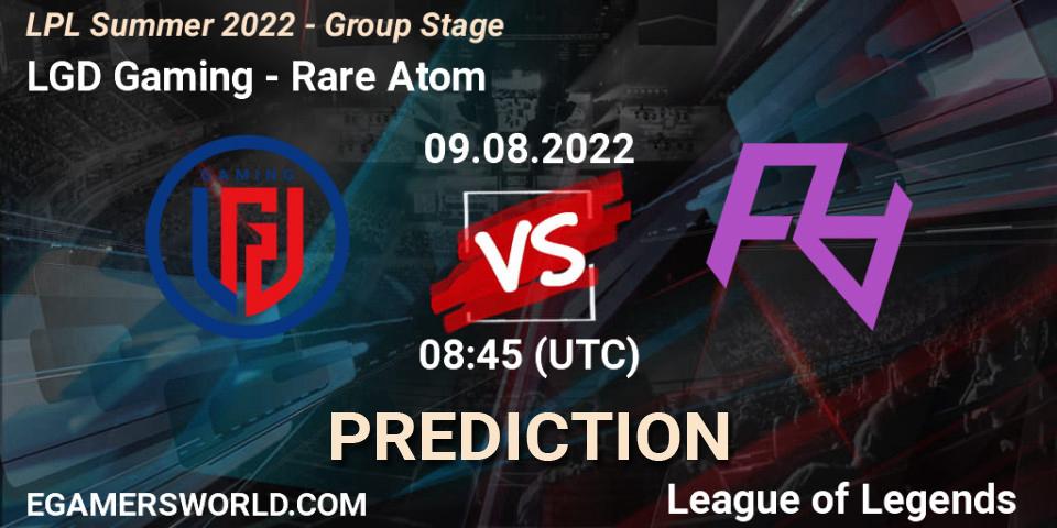 LGD Gaming - Rare Atom: прогноз. 09.08.22, LoL, LPL Summer 2022 - Group Stage