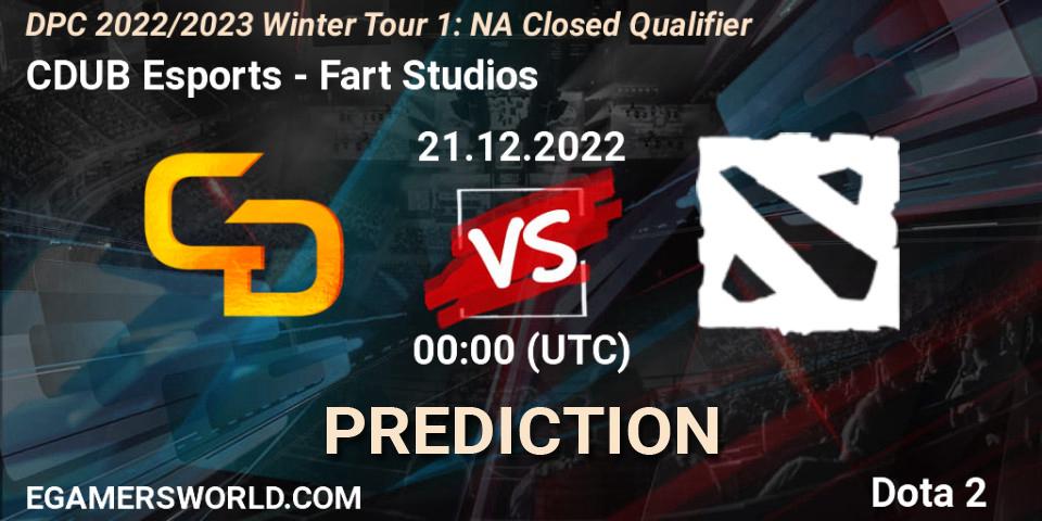 CDUB Esports - Fart Studios: прогноз. 21.12.2022 at 00:49, Dota 2, DPC 2022/2023 Winter Tour 1: NA Closed Qualifier