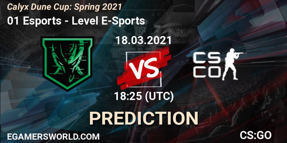 01 Esports - Level E-Sports: прогноз. 18.03.2021 at 18:30, Counter-Strike (CS2), Calyx Dune Cup: Spring 2021