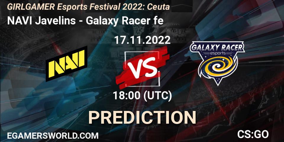 NAVI Javelins - Galaxy Racer fe: прогноз. 17.11.2022 at 18:00, Counter-Strike (CS2), GIRLGAMER Esports Festival 2022: Ceuta
