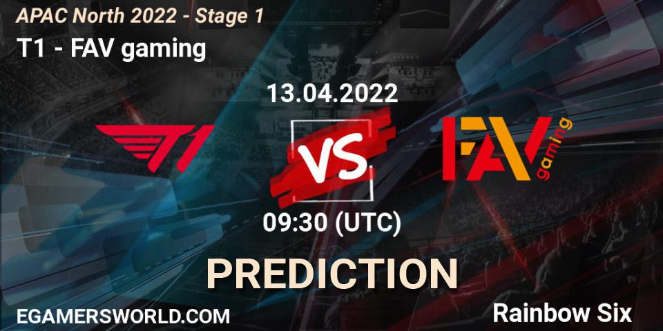 T1 - FAV gaming: прогноз. 13.04.2022 at 09:30, Rainbow Six, APAC North 2022 - Stage 1