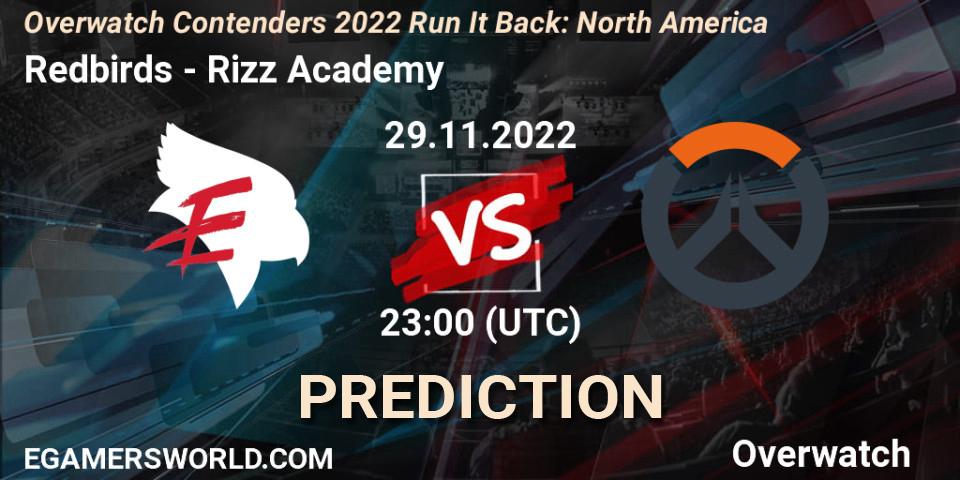 Redbirds - Rizz Academy: прогноз. 08.12.2022 at 23:00, Overwatch, Overwatch Contenders 2022 Run It Back: North America
