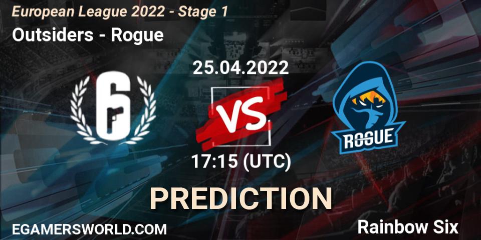 Outsiders - Rogue: прогноз. 25.04.2022 at 16:00, Rainbow Six, European League 2022 - Stage 1