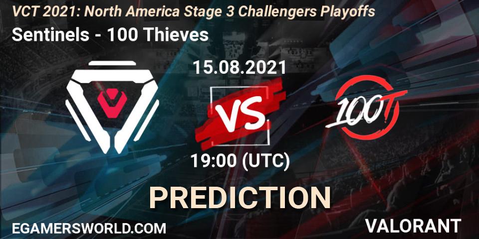 Sentinels - 100 Thieves: прогноз. 15.08.21, VALORANT, VCT 2021: North America Stage 3 Challengers Playoffs