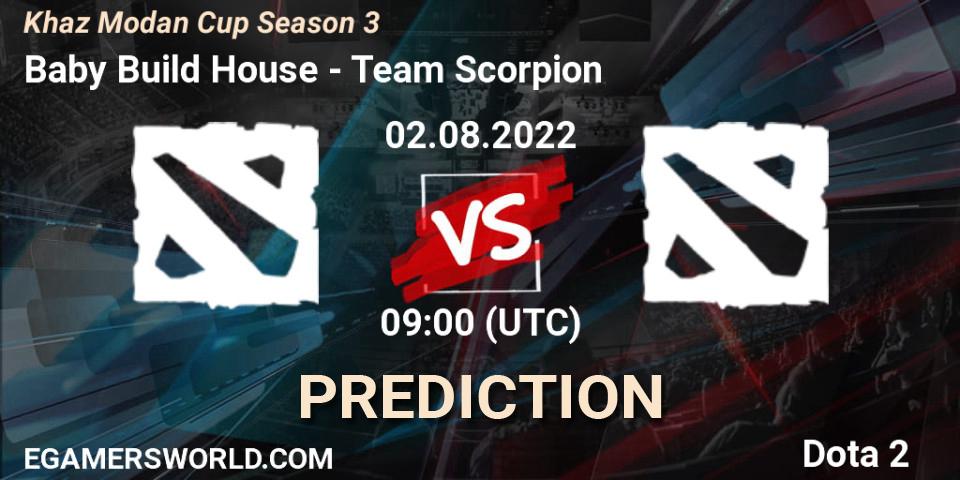 Baby Build House - Team Scorpion: прогноз. 02.08.2022 at 06:05, Dota 2, Khaz Modan Cup Season 3