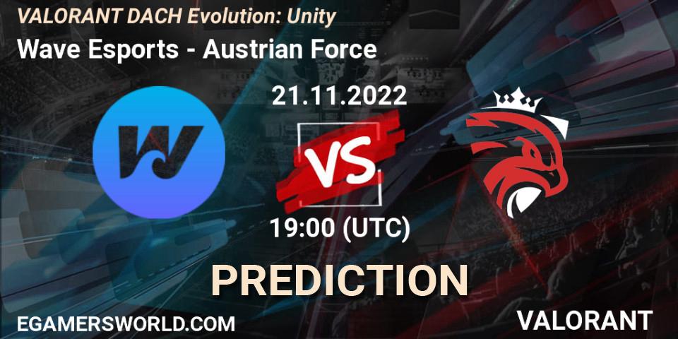 Wave Esports - Austrian Force: прогноз. 21.11.2022 at 19:00, VALORANT, VALORANT DACH Evolution: Unity