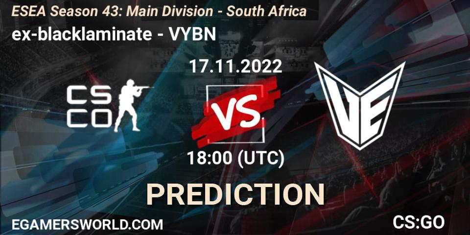 ex-blacklaminate - VYBN: прогноз. 17.11.22, CS2 (CS:GO), ESEA Season 43: Main Division - South Africa