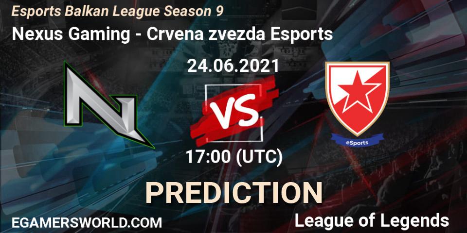 Nexus Gaming - Crvena zvezda Esports: прогноз. 24.06.2021 at 17:00, LoL, Esports Balkan League Season 9