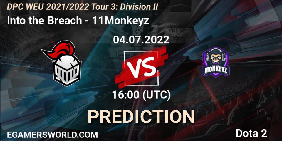 Into the Breach - 11Monkeyz: прогноз. 04.07.2022 at 15:55, Dota 2, DPC WEU 2021/2022 Tour 3: Division II