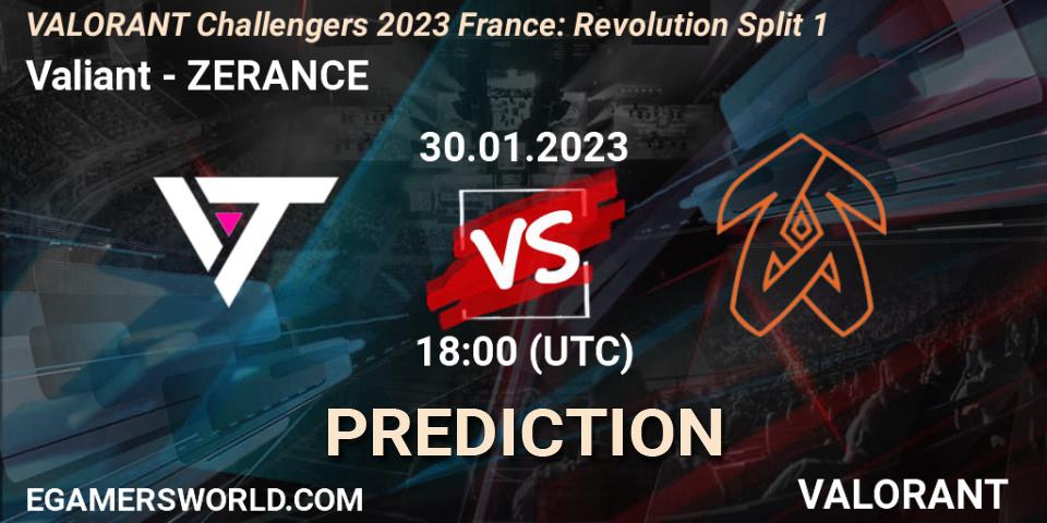 Valiant - ZERANCE: прогноз. 30.01.23, VALORANT, VALORANT Challengers 2023 France: Revolution Split 1