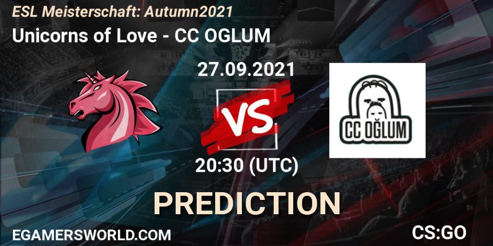Unicorns of Love - CC OGLUM: прогноз. 27.09.2021 at 20:30, Counter-Strike (CS2), ESL Meisterschaft: Autumn 2021