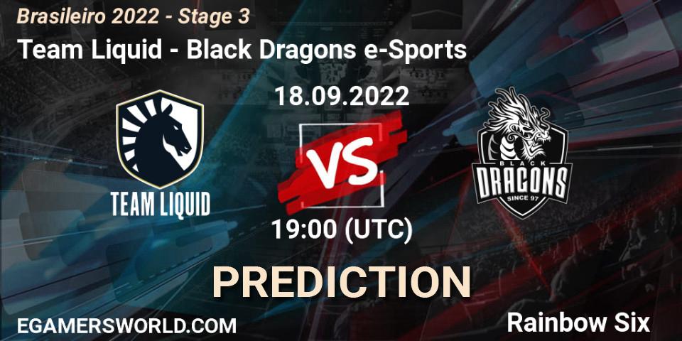 Team Liquid - Black Dragons e-Sports: прогноз. 18.09.22, Rainbow Six, Brasileirão 2022 - Stage 3