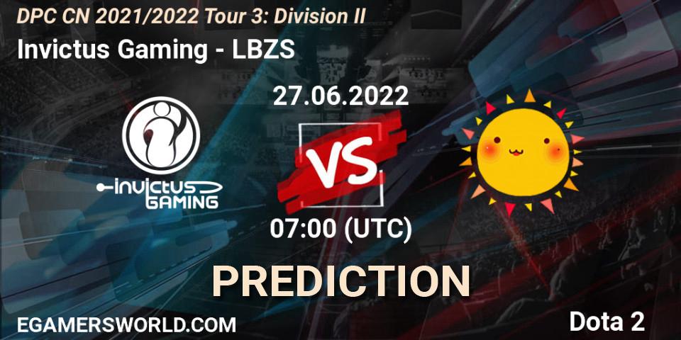 Invictus Gaming - LBZS: прогноз. 27.06.2022 at 08:00, Dota 2, DPC CN 2021/2022 Tour 3: Division II
