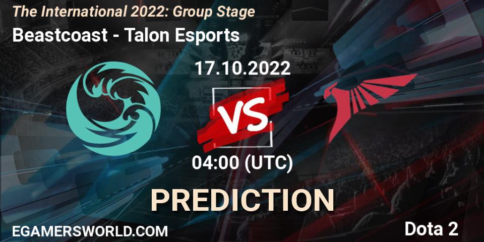 Beastcoast - Talon Esports: прогноз. 17.10.2022 at 04:39, Dota 2, The International 2022: Group Stage