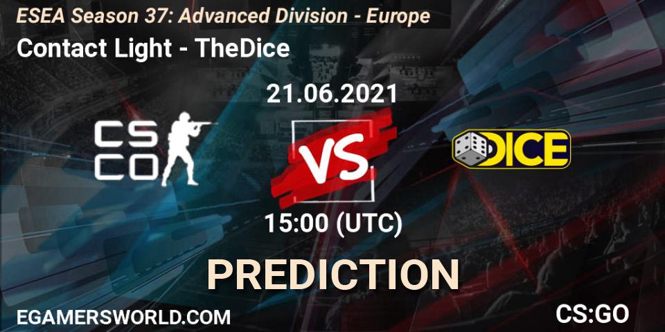 Contact Light - TheDice: прогноз. 21.06.2021 at 15:00, Counter-Strike (CS2), ESEA Season 37: Advanced Division - Europe
