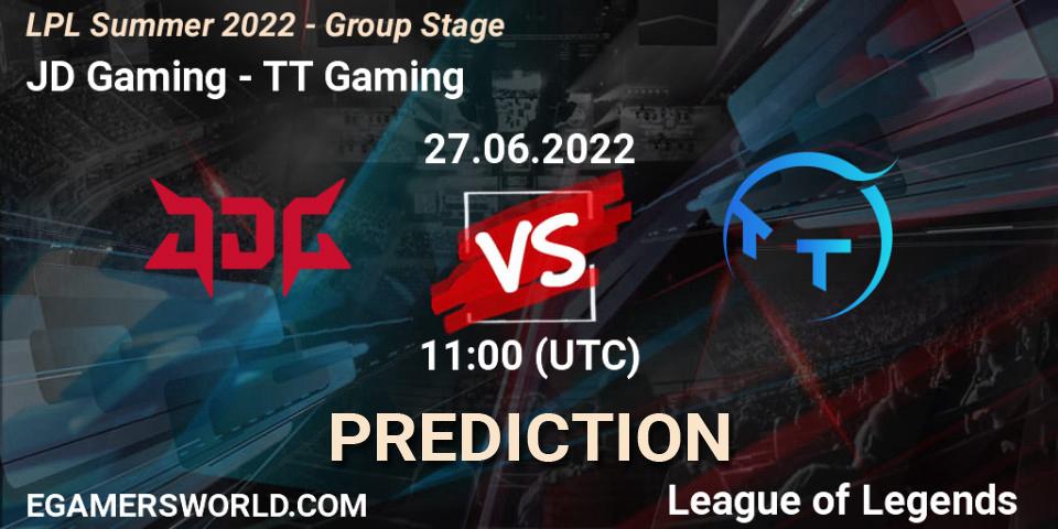 JD Gaming - TT Gaming: прогноз. 27.06.2022 at 11:00, LoL, LPL Summer 2022 - Group Stage