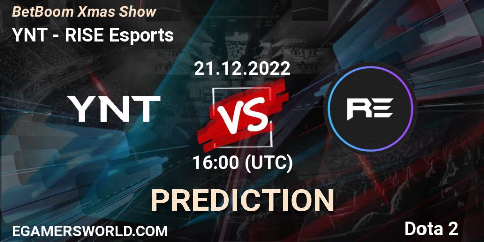 YNT - RISE Esports: прогноз. 21.12.2022 at 16:37, Dota 2, BetBoom Xmas Show
