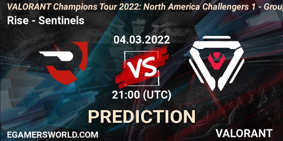 Rise - Sentinels: прогноз. 04.03.2022 at 21:15, VALORANT, VCT 2022: North America Challengers 1 - Group Stage