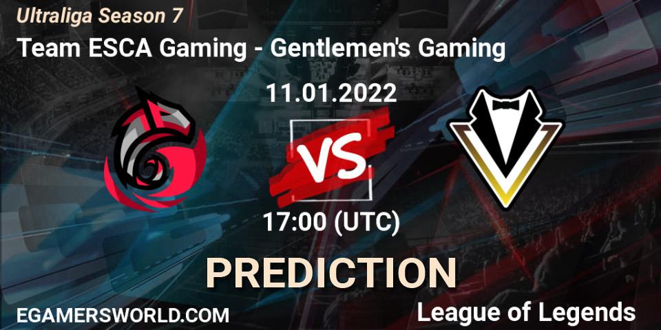 Team ESCA Gaming - Gentlemen's Gaming: прогноз. 11.01.2022 at 17:00, LoL, Ultraliga Season 7