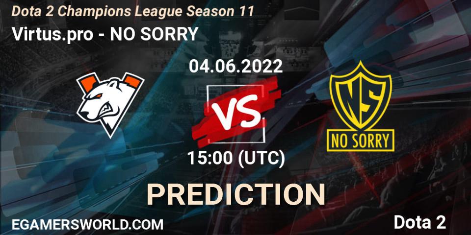 Virtus.pro - NO SORRY: прогноз. 04.06.22, Dota 2, Dota 2 Champions League Season 11
