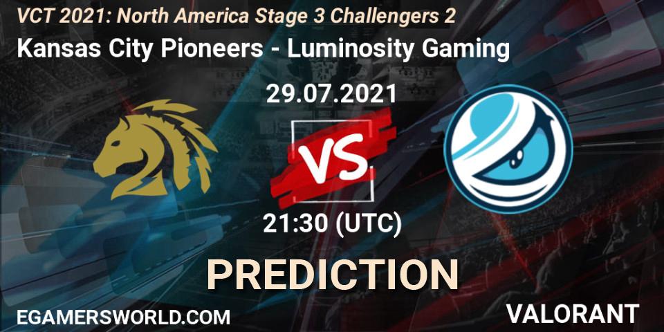 Kansas City Pioneers - Luminosity Gaming: прогноз. 29.07.2021 at 23:00, VALORANT, VCT 2021: North America Stage 3 Challengers 2