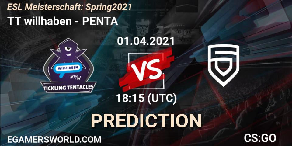 TT willhaben - PENTA: прогноз. 30.04.2021 at 18:15, Counter-Strike (CS2), ESL Meisterschaft: Spring 2021
