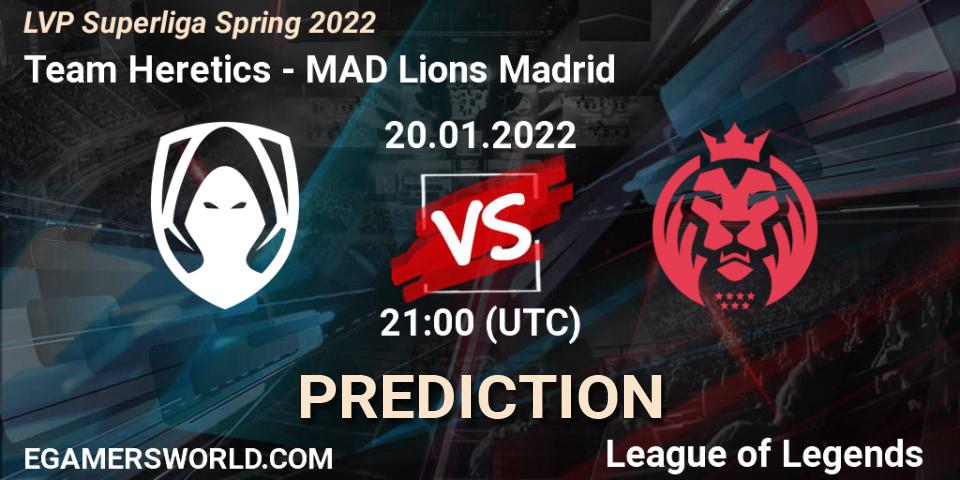 Team Heretics - MAD Lions Madrid: прогноз. 20.01.2022 at 21:00, LoL, LVP Superliga Spring 2022