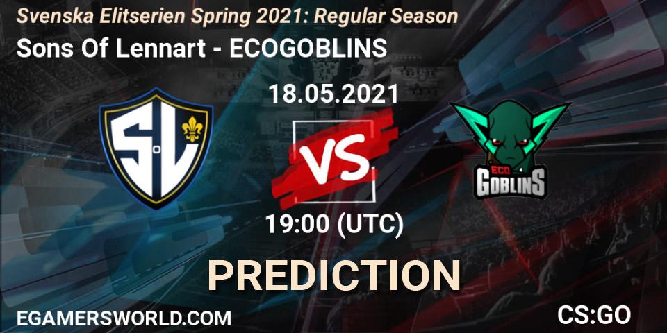 Sons Of Lennart - ECOGOBLINS: прогноз. 18.05.2021 at 19:00, Counter-Strike (CS2), Svenska Elitserien Spring 2021: Regular Season