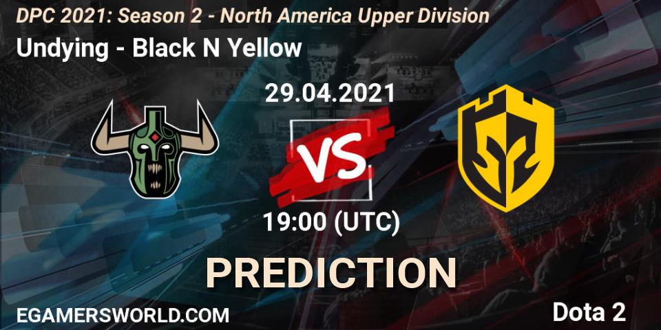 Undying - Black N Yellow: прогноз. 29.04.2021 at 19:07, Dota 2, DPC 2021: Season 2 - North America Upper Division 