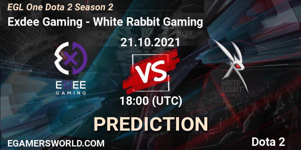 Exdee Gaming - White Rabbit Gaming: прогноз. 21.10.2021 at 18:05, Dota 2, EGL One Dota 2 Season 2