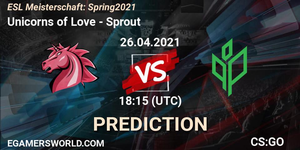Unicorns of Love - Sprout: прогноз. 26.04.2021 at 18:15, Counter-Strike (CS2), ESL Meisterschaft: Spring 2021
