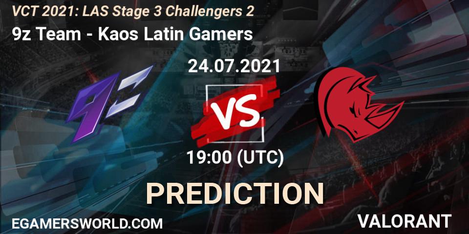 9z Team - Kaos Latin Gamers: прогноз. 24.07.2021 at 21:45, VALORANT, VCT 2021: LAS Stage 3 Challengers 2