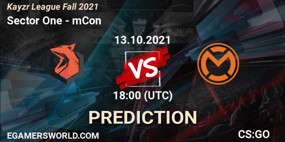 Sector One - mCon: прогноз. 13.10.2021 at 18:00, Counter-Strike (CS2), Kayzr League Fall 2021