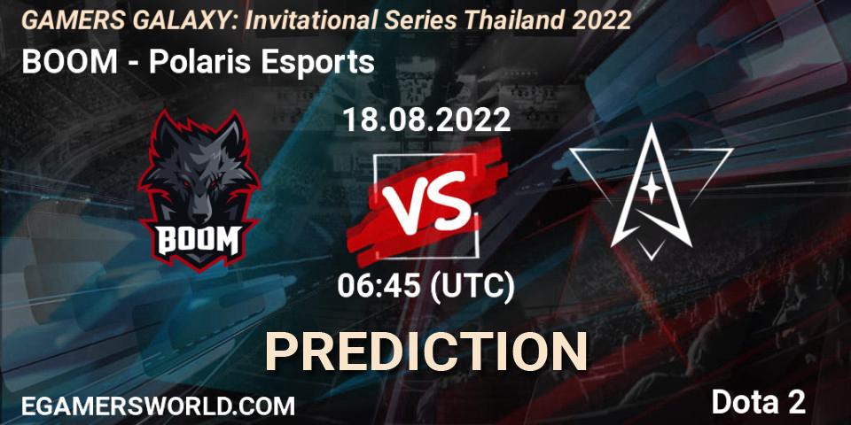 BOOM - Polaris Esports: прогноз. 18.08.2022 at 06:45, Dota 2, GAMERS GALAXY: Invitational Series Thailand 2022