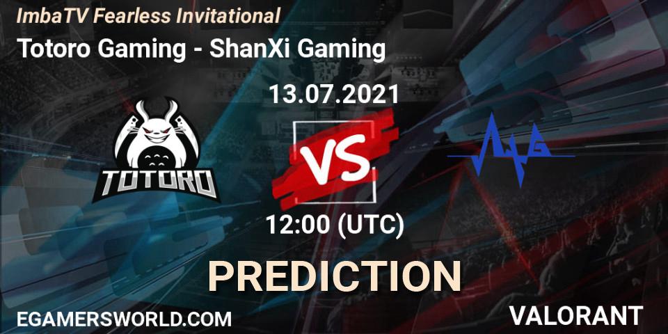 Totoro Gaming - ShanXi Gaming: прогноз. 13.07.2021 at 12:00, VALORANT, ImbaTV Fearless Invitational
