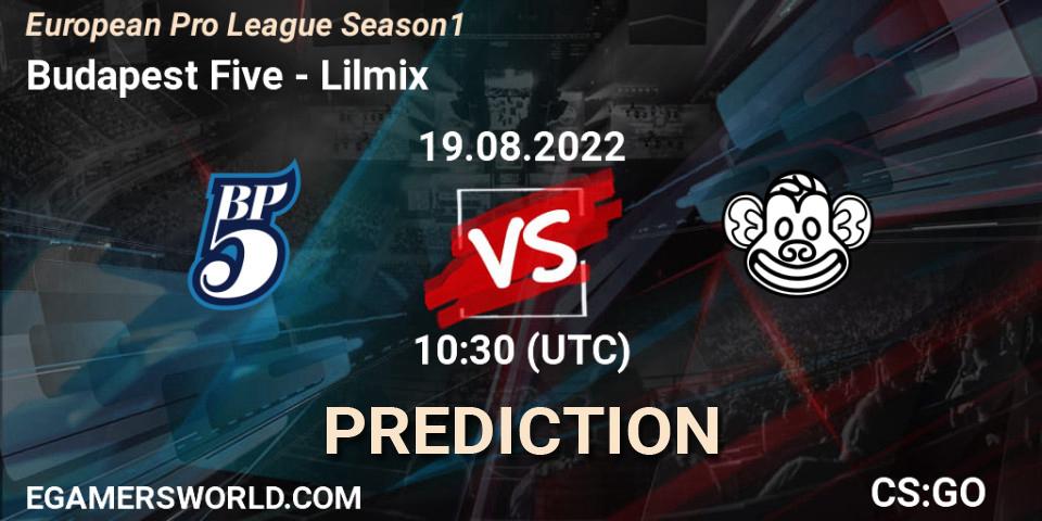 Budapest Five - Lilmix: прогноз. 19.08.2022 at 11:30, Counter-Strike (CS2), European Pro League Season 1