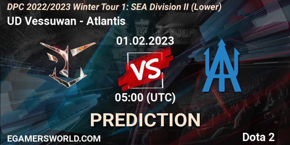 UD Vessuwan - Atlantis: прогноз. 01.02.23, Dota 2, DPC 2022/2023 Winter Tour 1: SEA Division II (Lower)