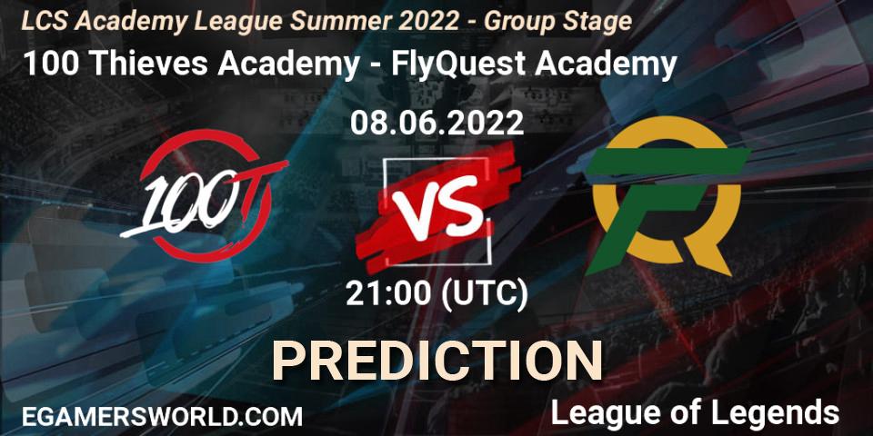 100 Thieves Academy - FlyQuest Academy: прогноз. 08.06.22, LoL, LCS Academy League Summer 2022 - Group Stage