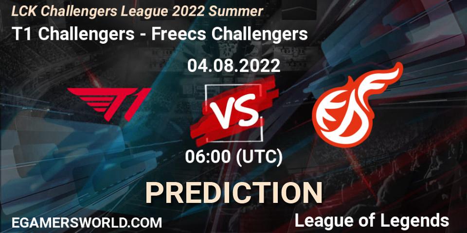 T1 Challengers - Freecs Challengers: прогноз. 04.08.2022 at 06:00, LoL, LCK Challengers League 2022 Summer