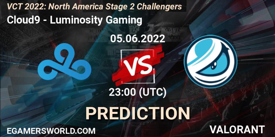 Cloud9 - Luminosity Gaming: прогноз. 05.06.2022 at 23:00, VALORANT, VCT 2022: North America Stage 2 Challengers
