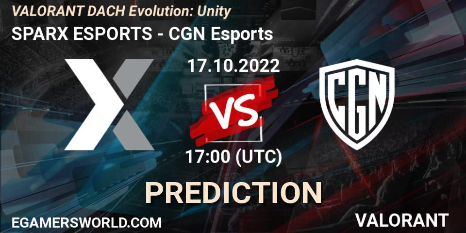 SPARX ESPORTS - CGN Esports: прогноз. 17.10.2022 at 17:00, VALORANT, VALORANT DACH Evolution: Unity