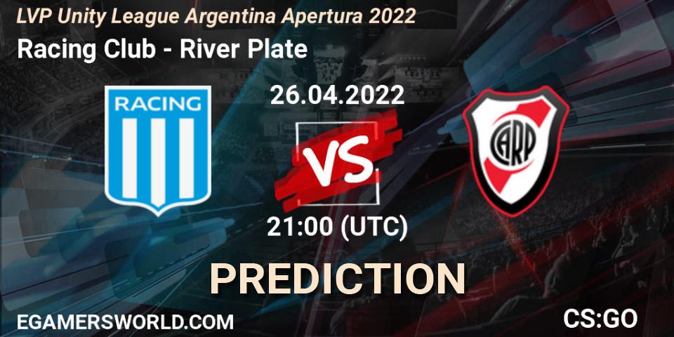Racing Club - River Plate: прогноз. 26.04.2022 at 21:00, Counter-Strike (CS2), LVP Unity League Argentina Apertura 2022