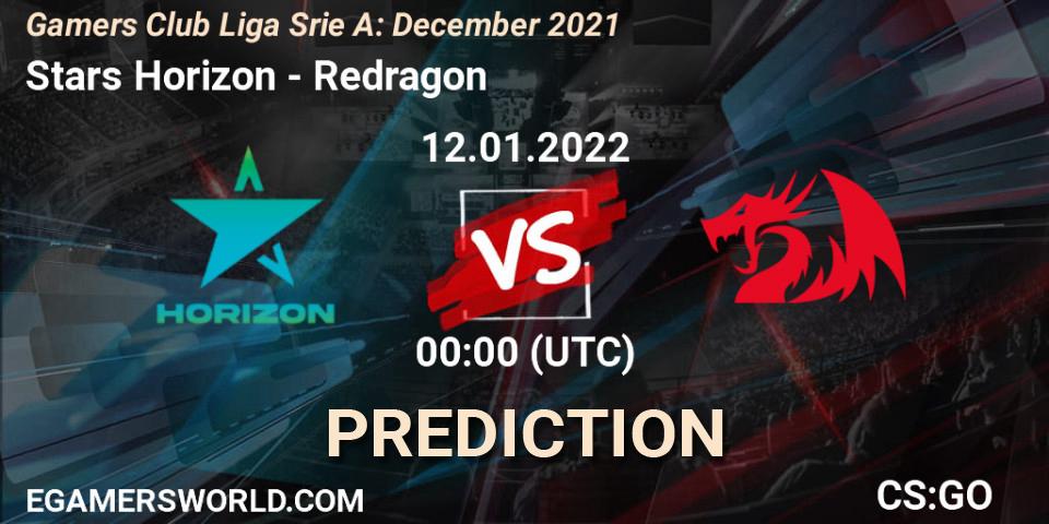 Stars Horizon - Redragon: прогноз. 12.01.2022 at 00:00, Counter-Strike (CS2), Gamers Club Liga Série A: December 2021