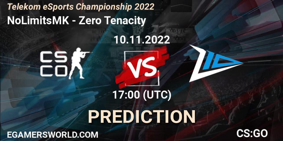 NoLimitsMK - Zero Tenacity: прогноз. 10.11.2022 at 17:00, Counter-Strike (CS2), Telekom eSports Championship 2022