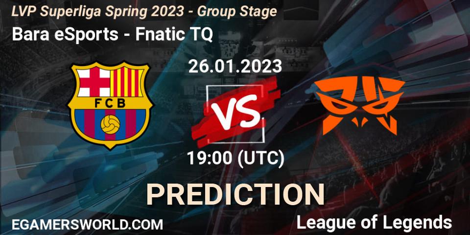 Barça eSports - Fnatic TQ: прогноз. 26.01.2023 at 19:00, LoL, LVP Superliga Spring 2023 - Group Stage