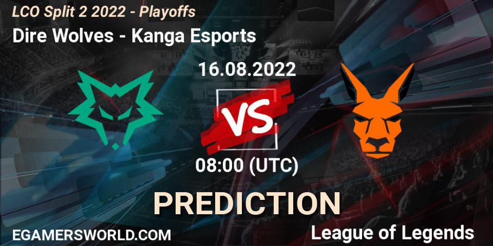 Dire Wolves - Kanga Esports: прогноз. 16.08.22, LoL, LCO Split 2 2022 - Playoffs
