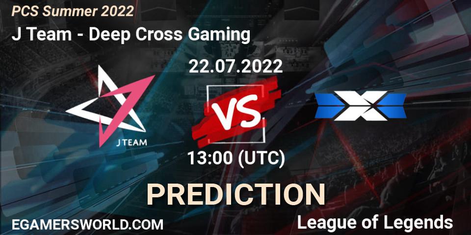 J Team - Deep Cross Gaming: прогноз. 22.07.2022 at 11:00, LoL, PCS Summer 2022