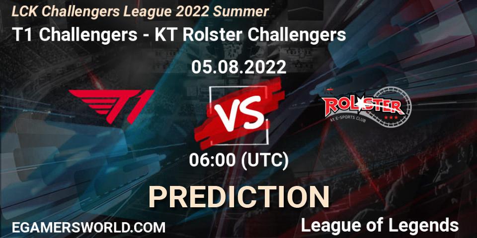 T1 Challengers - KT Rolster Challengers: прогноз. 05.08.2022 at 06:00, LoL, LCK Challengers League 2022 Summer