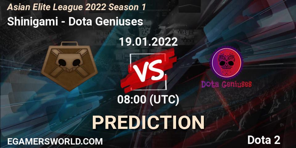 Shinigami - Dota Geniuses: прогноз. 19.01.2022 at 07:58, Dota 2, Asian Elite League 2022 Season 1