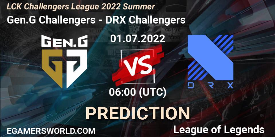Gen.G Challengers - DRX Challengers: прогноз. 01.07.2022 at 06:00, LoL, LCK Challengers League 2022 Summer